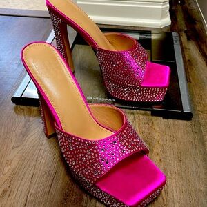 Hot Pink Rhinestone Pumps